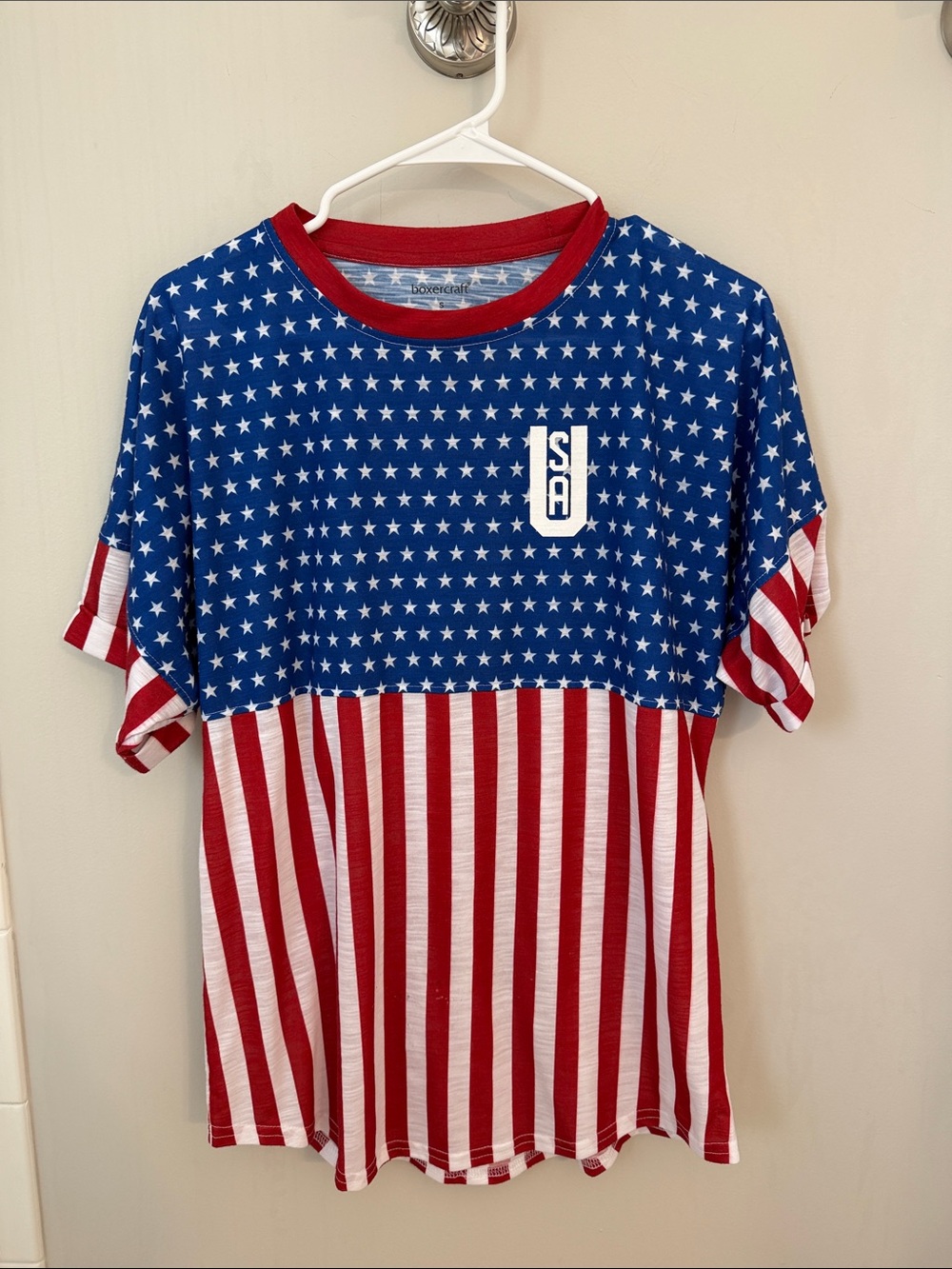 boxercraft Red, White & Blue Star Pattern Short Sleeve Tee